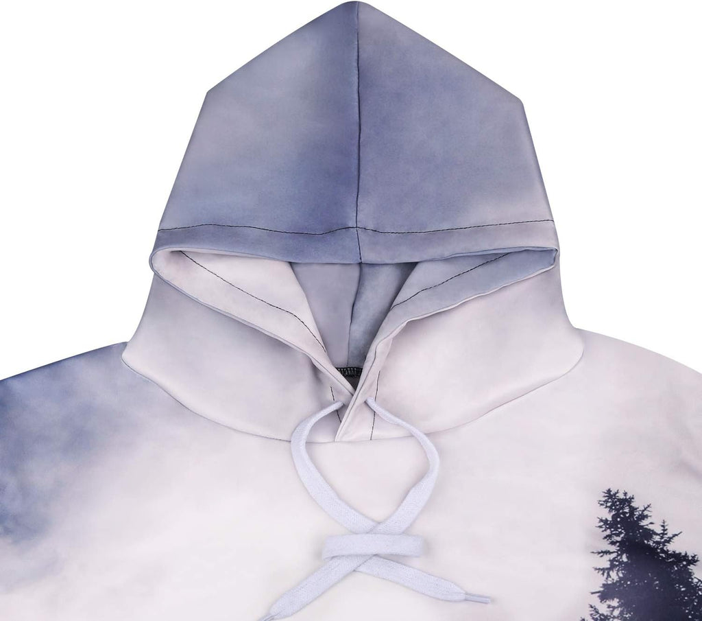 Unisex Hoodies 3D Print Galaxy Pullover Hooded Sweatshirt Hoodies with Big Pockets for Men, Teen Boy, Women